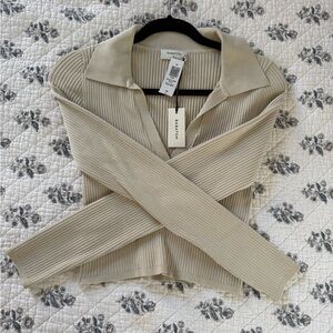 Aritzia Sculpt Knit Polo Sweater